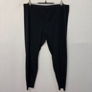 Eileen Fisher Women Pull On Ankle Leggings Size 1X Black Stretch C047 -2